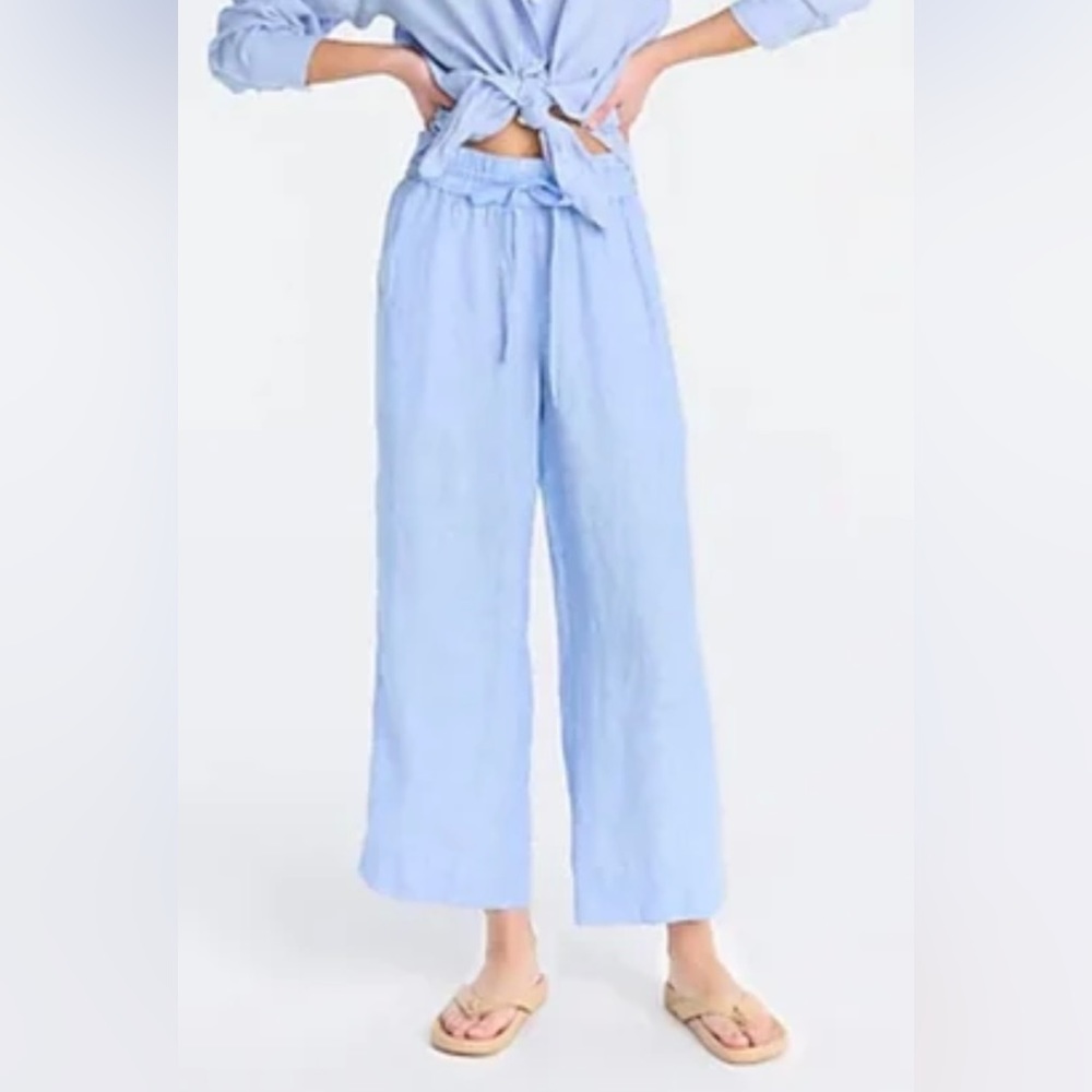 J.CREW Wide leg seaside pant in linen